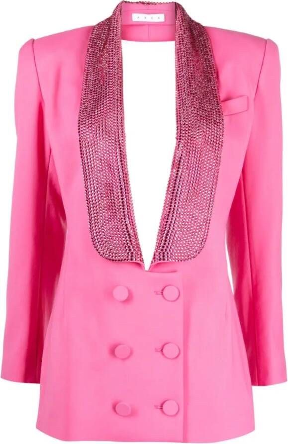AREA Mini-jurk verfraaid met kristallen Roze