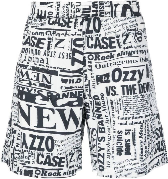 Aries Bermuda shorts met print Wit