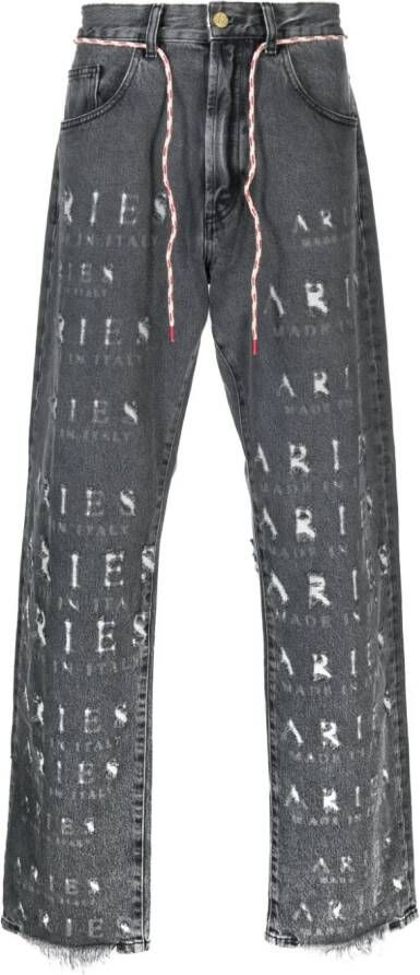 Aries Jeans verfraaid met logo Zwart