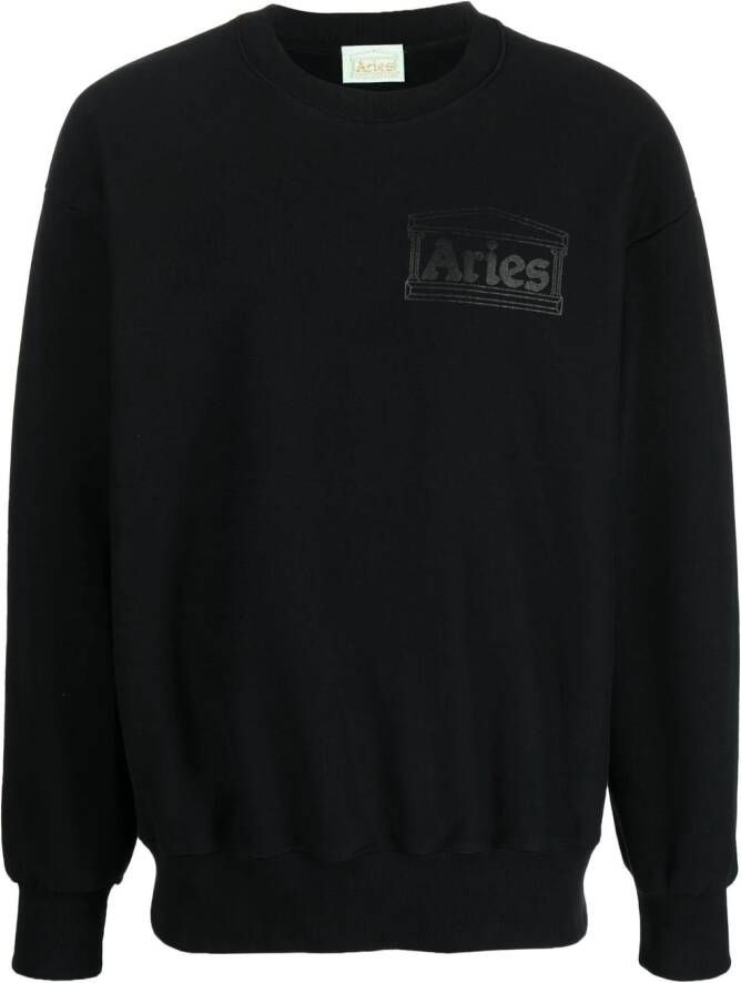 Aries Sweater met logo Zwart