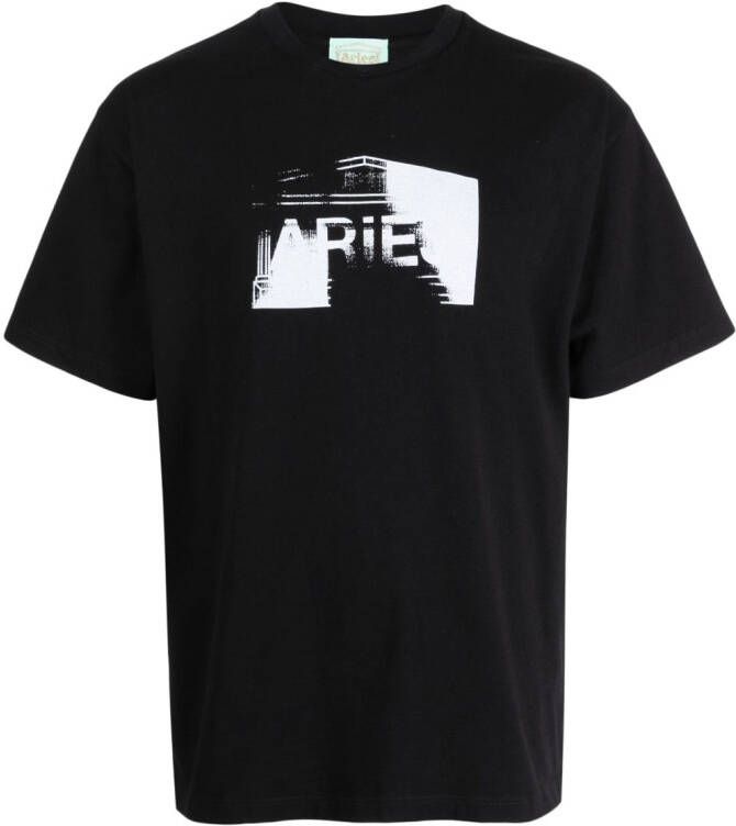 Aries T-shirt met logoprint Zwart