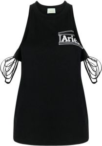 Aries Tanktop met logoprint Zwart