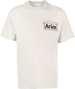 Aries T-shirt met logoprint Beige