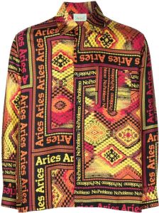 Aries Overhemd met print Geel