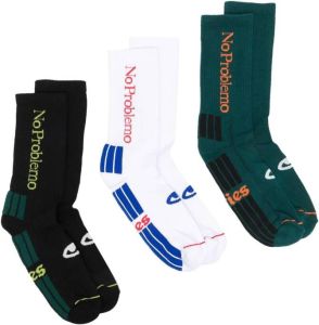 Aries Set van twee paar intarsia sokken Groen