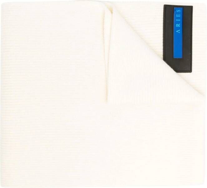 Aries Sjaal met logopatch Wit