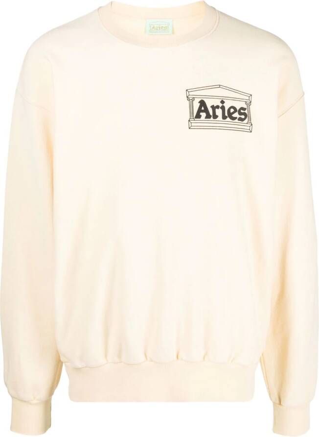 Aries Sweater met logo unisex katoen XL Geel