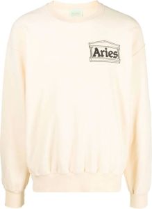 Aries Sweater met logo unisex katoen XL Geel