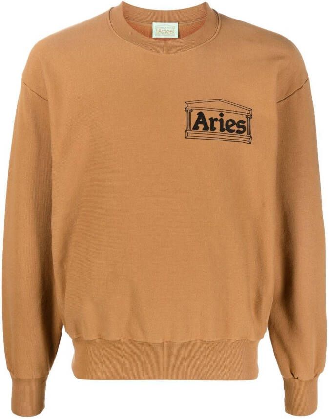 Aries Sweater met logoprint Bruin