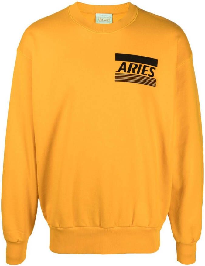 Aries Sweater met logoprint Geel