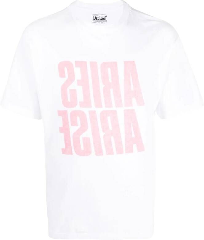 Aries T-shirt met grafische print Wit
