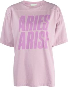 Aries T-shirt met logoprint Paars