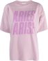 Aries T-shirt met logoprint Paars - Thumbnail 1