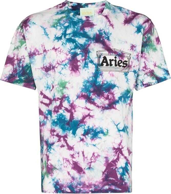 Aries T-shirt met tie-dye print Roze