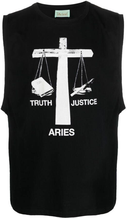 Aries Tanktop met print Zwart