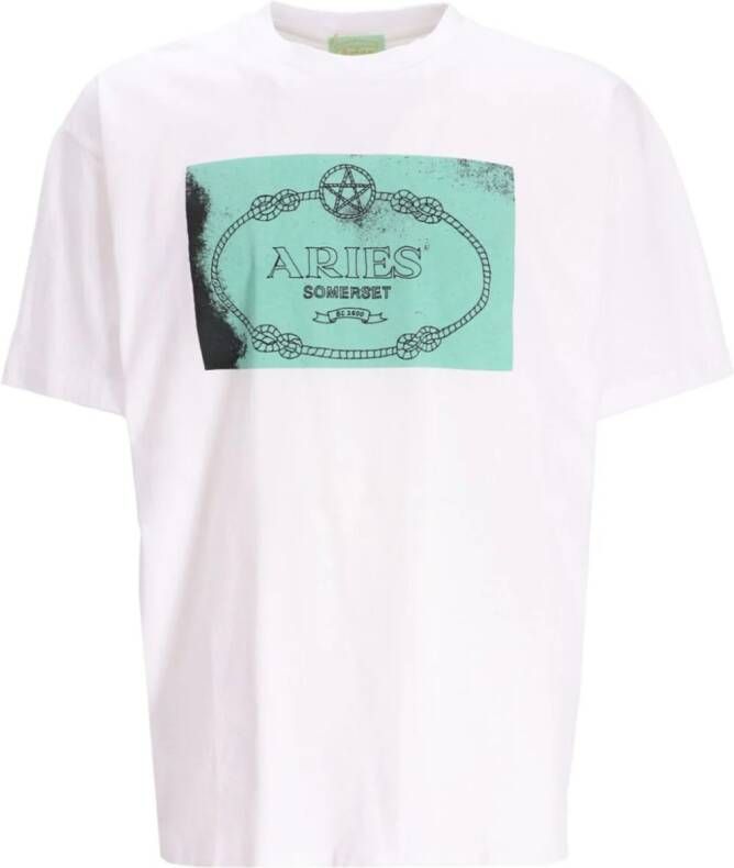 Aries T-shirt met zebraprint Wit