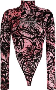 Aries x Juicy Couture Bodysuit met slangenprint Zwart