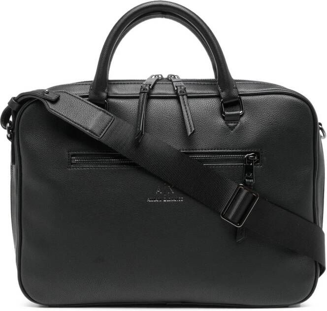 Armani Exchange Aktetas met logoprint Zwart