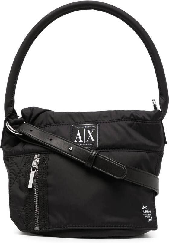 Armani Exchange Bucket-tas met logopatch Zwart
