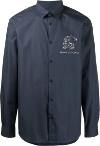 Armani Exchange Button-up overhemd Blauw