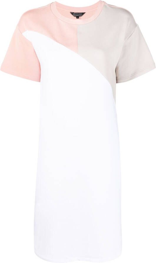 Armani Exchange T-shirtjurk met colourblocking Wit