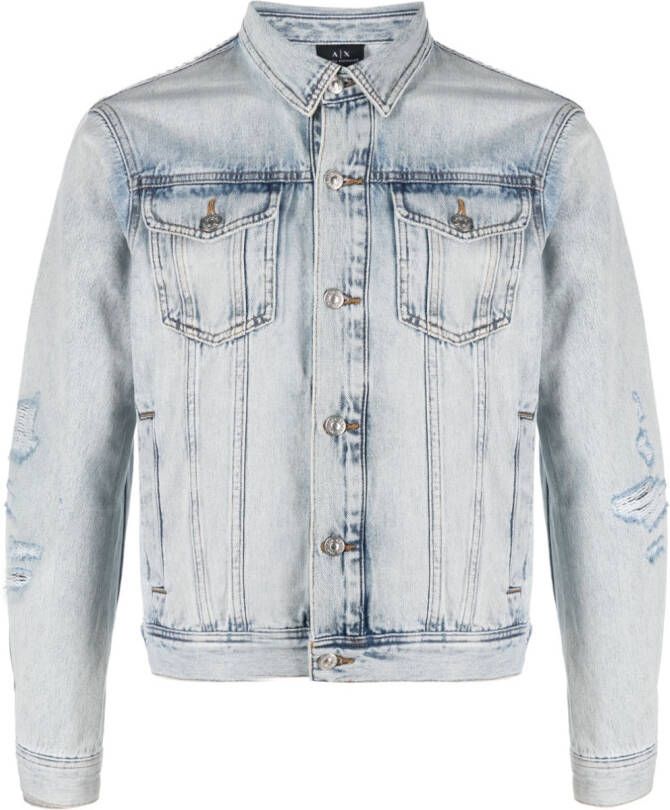 Armani Exchange Denim jack Blauw