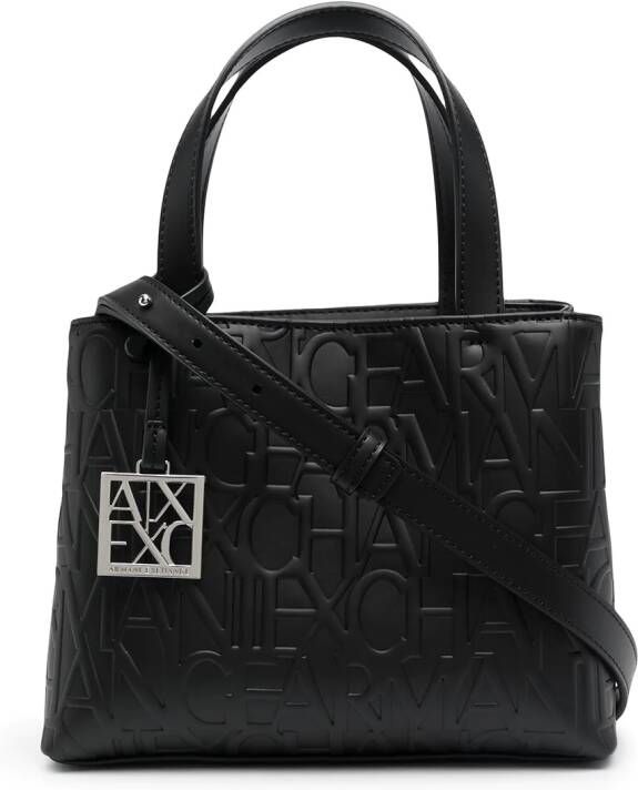 Armani Exchange Draagtas met logo-reliëf Zwart