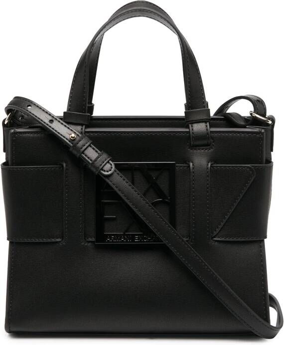 Armani Exchange Draagtas met logoplakkaat Zwart