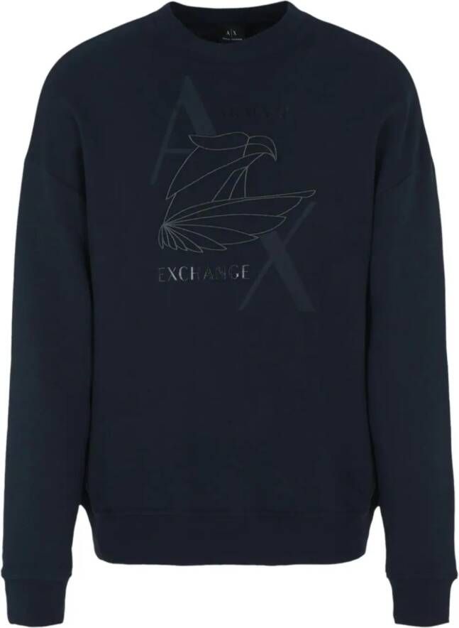 Armani Exchange Sweater met print Blauw