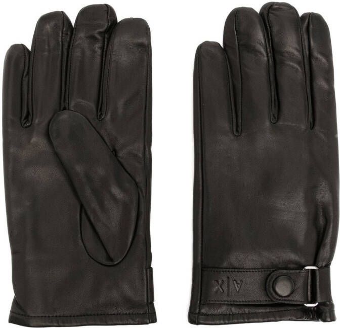 Armani Exchange Handschoenen met logo-reliëf Zwart