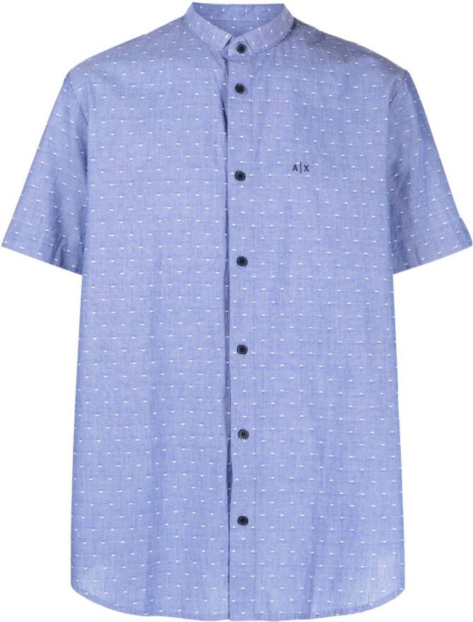 Armani Exchange Overhemd met korte mouwen Blauw