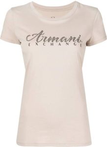 Armani Exchange T-shirt met logo Beige