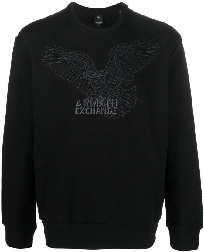 Armani Exchange Sweater met grafische print Zwart
