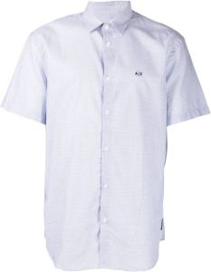 Armani Exchange Overhemd met geborduurd logo Blauw