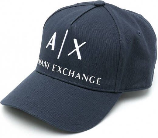 Armani Exchange Honkbalpet met geborduurd logo Blauw