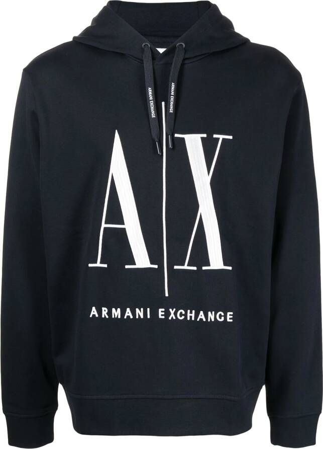 Armani Exchange Hoodie met logoprint Blauw