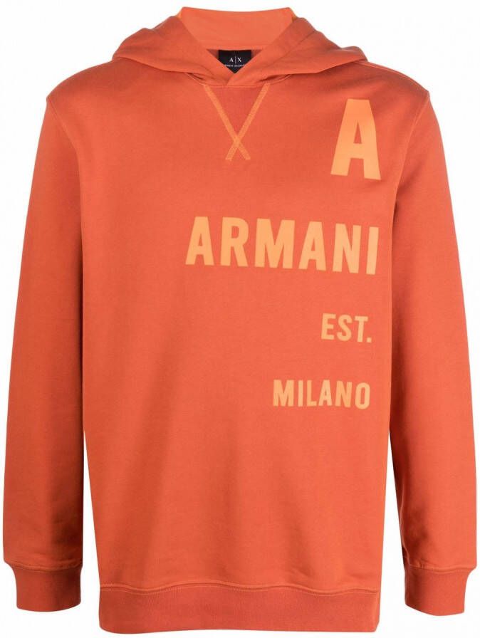 Armani Exchange Hoodie met logoprint Oranje