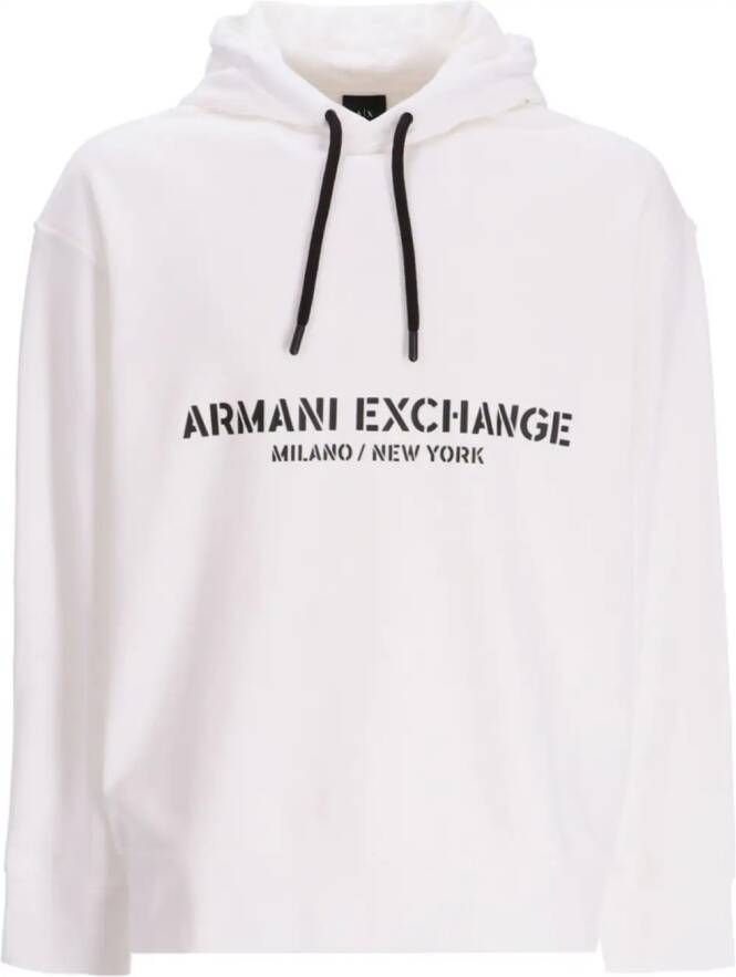 Armani Exchange Hoodie met logoprint Wit