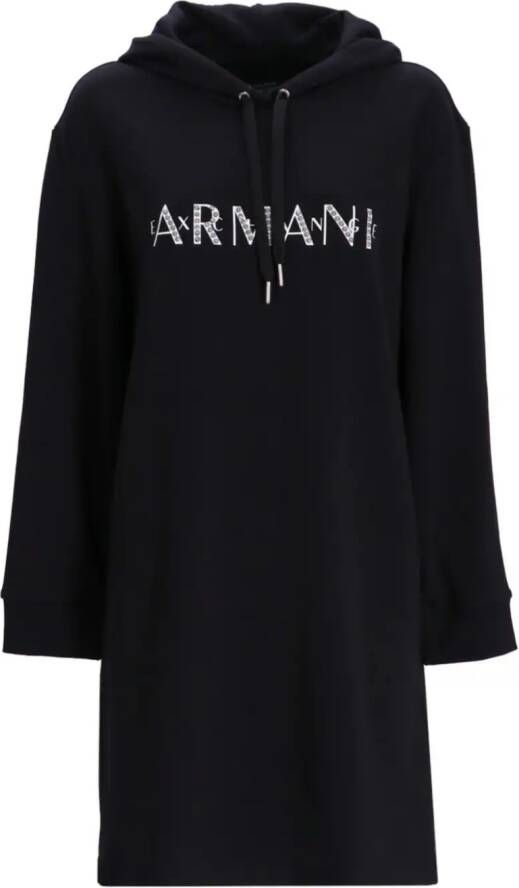 Armani Exchange Hoodiejurk met logoprint Zwart