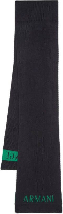Armani Exchange Intarsia sjaal Blauw