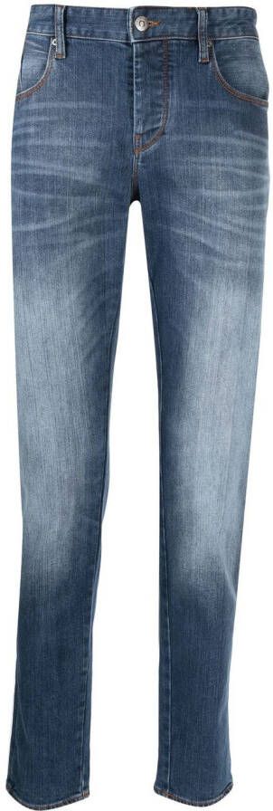 Armani Exchange Jeans met stonewashed-effect Blauw
