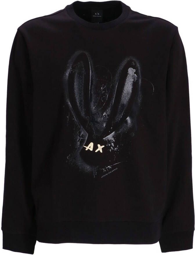 Armani Exchange Katoenen sweater Zwart