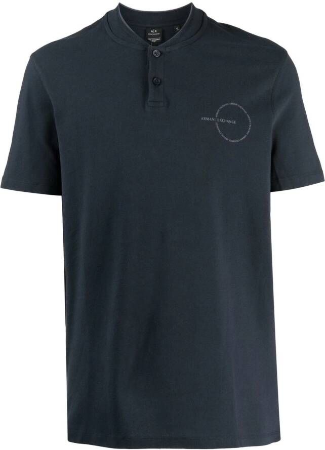 Armani Exchange Kraagloos poloshirt Blauw