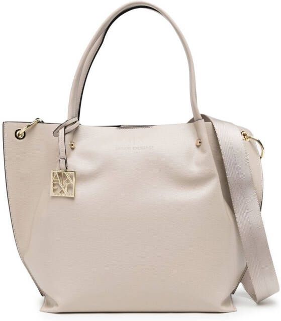 Armani Exchange Leren shopper Grijs