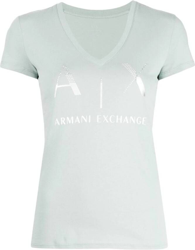 Armani Exchange T-shirt verfraaid met logo Groen