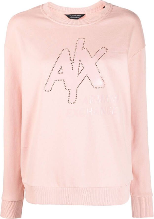 Armani Exchange Sweater met verfraaid logo Roze