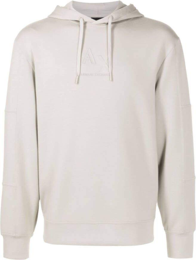 Armani Exchange Hoodie met geborduurd logo Beige