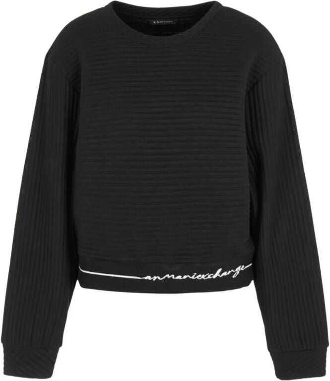 Armani Exchange Sweater met geborduurd logo Zwart