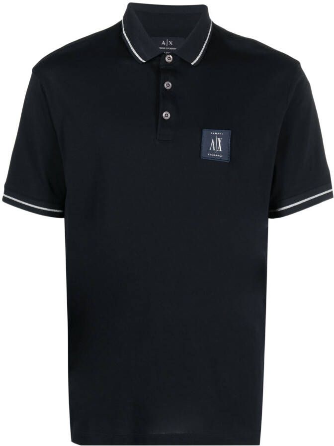 Armani Exchange Poloshirt met logopatch Blauw
