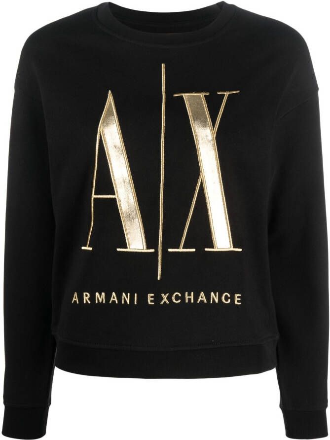 Armani Exchange Sweater met logopatch Zwart